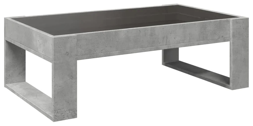 Mesa de centro luzes LED Infinity 90x53x30 cm cinzento cimento