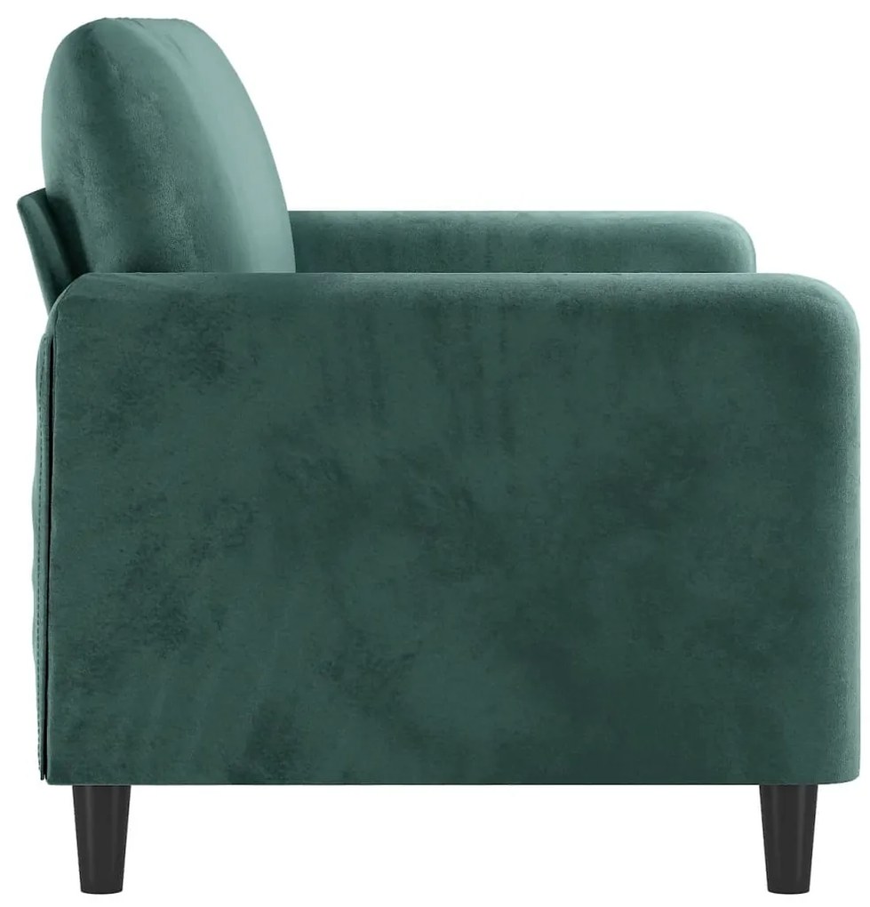 Sofá de 2 lugares 140 cm veludo verde-escuro