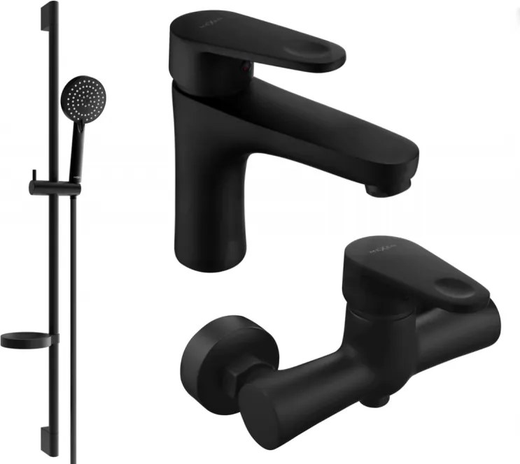 Mexen Kama DS75 conjunto de duche, preto - 72504DS75-70