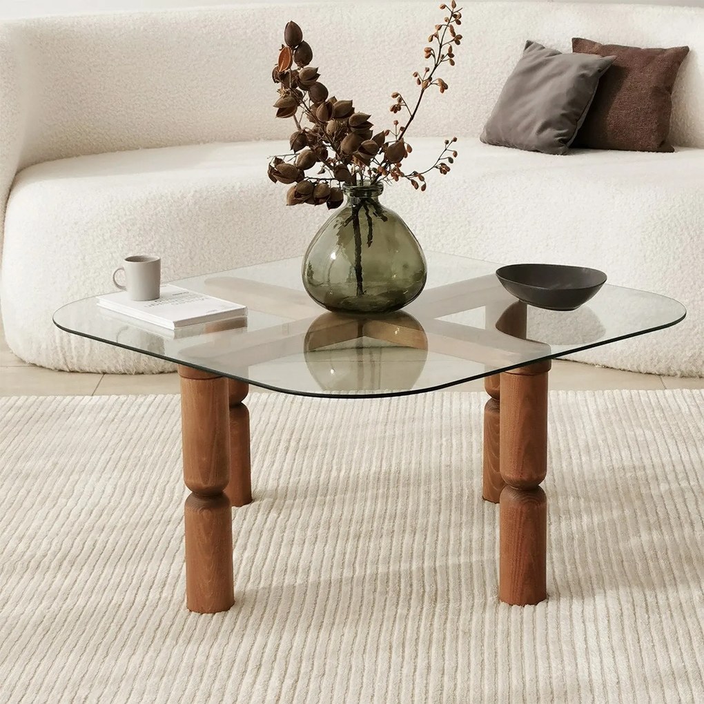 Mesa de Centro Kei – Nogueira – 80x40x80 cm