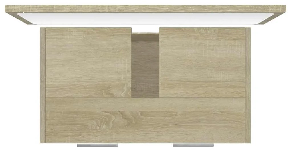 Conjunto móveis casa de banho derivados madeira carvalho sonoma