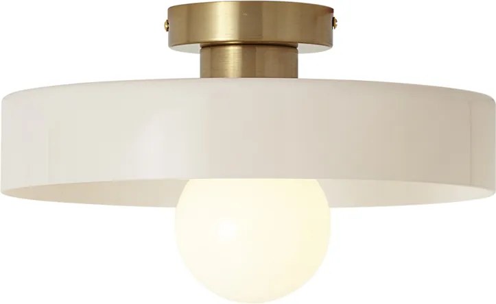 Plafon Retrô Bronze com Vidro Bege - Jina
