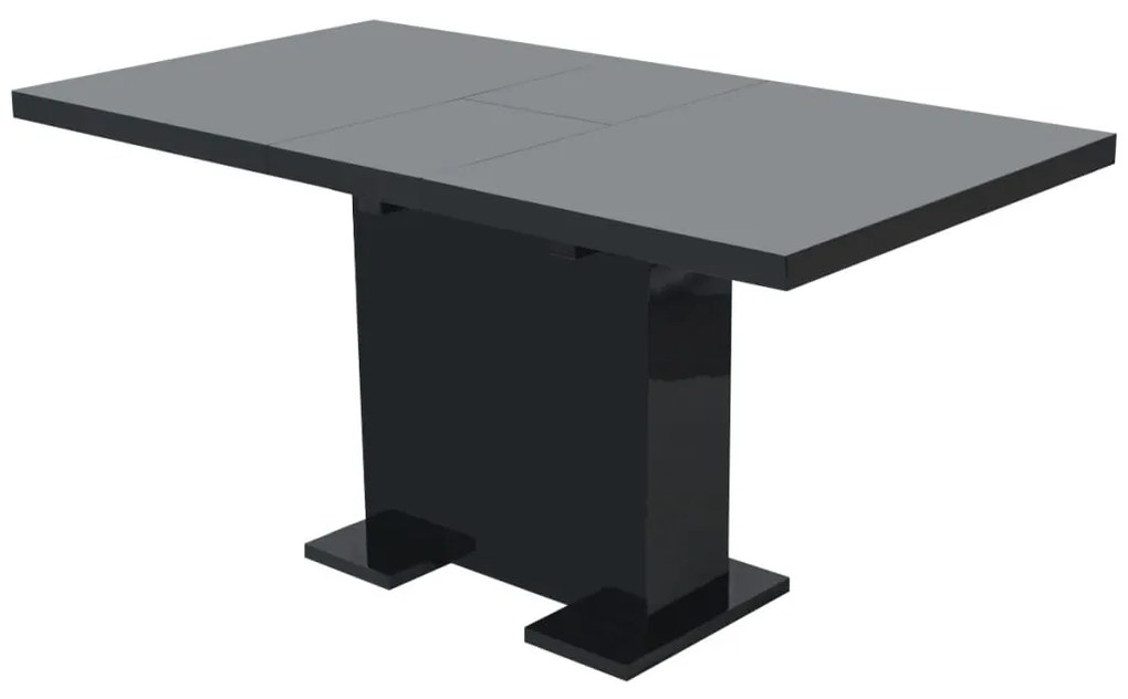 Mesa de jantar extensível, preto brilhante