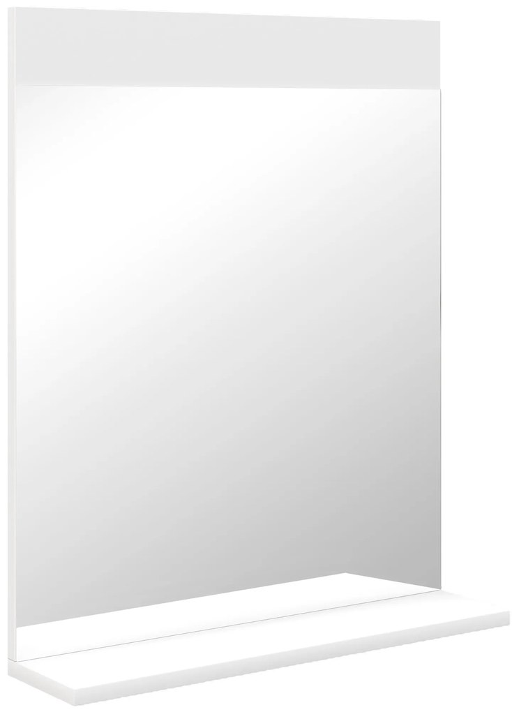 HOMCOM Espelho Casa de Banho de Parede com Prateleira Espelho para Entrada Corredor 50x12x60 cm Branco