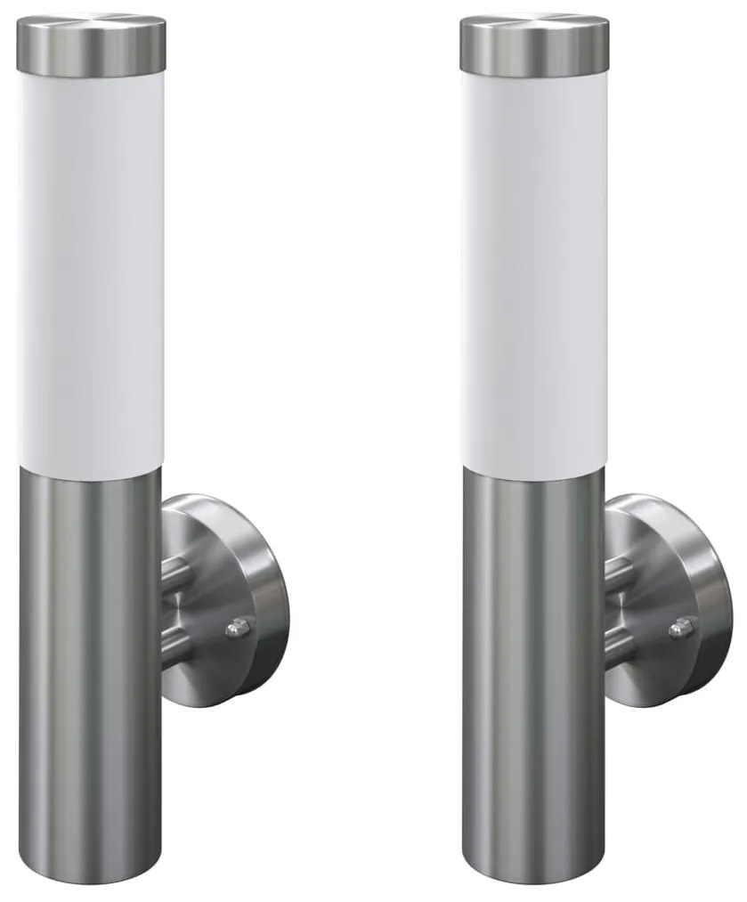 160163 vidaXL Candeeiros metálicos de parede, à prova de água, 2 pcs