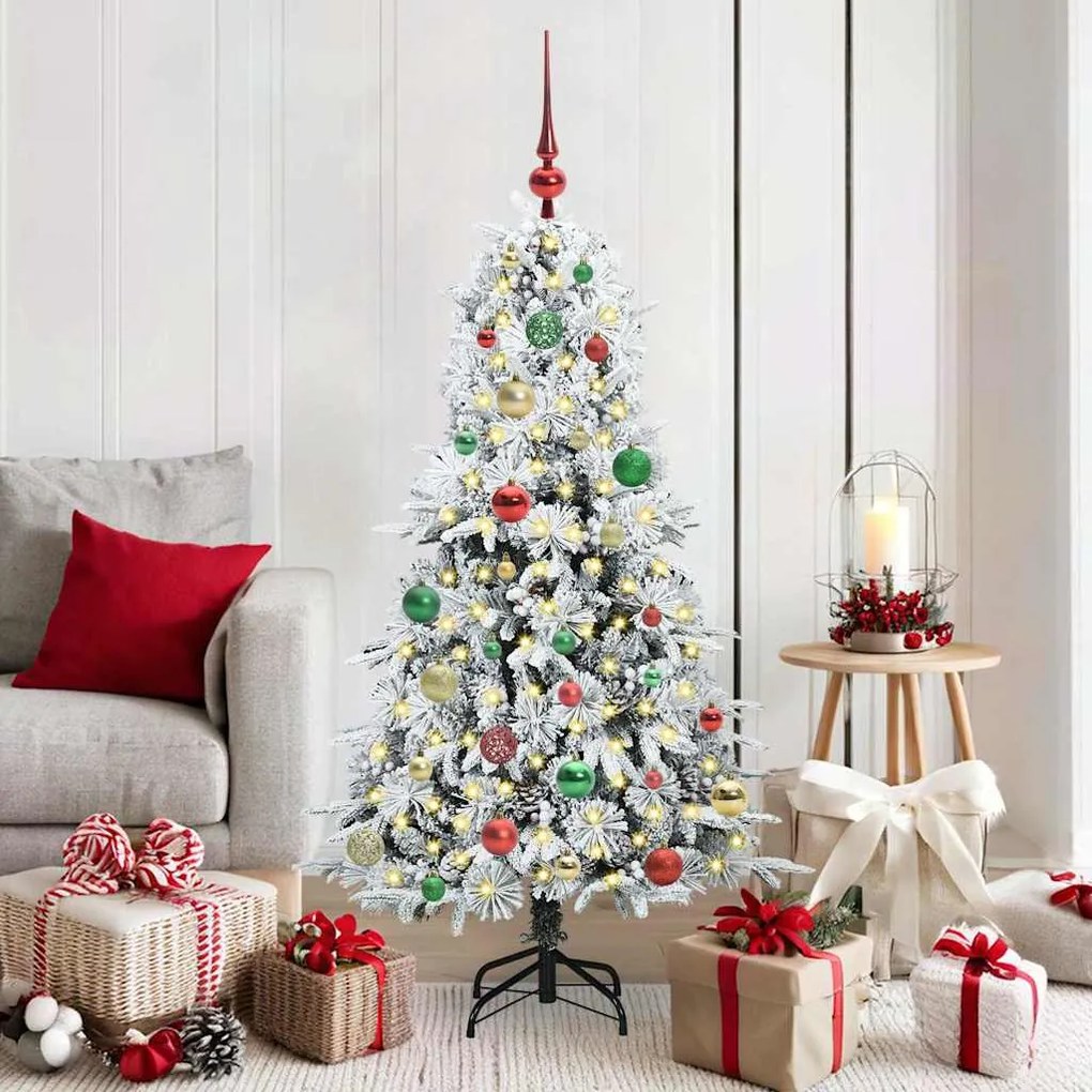 vidaXL Árvore de Natal Articulada Artificial Branco 150 cm PE e PVC