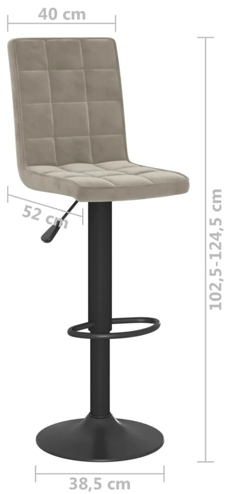 Bancos de bar 2 pcs veludo cinzento-claro
