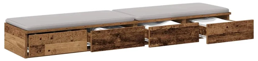 Camas com Gavetas vidaXL Cinza Sonoma 140x36,5x16,5 cm Madeira de Enge