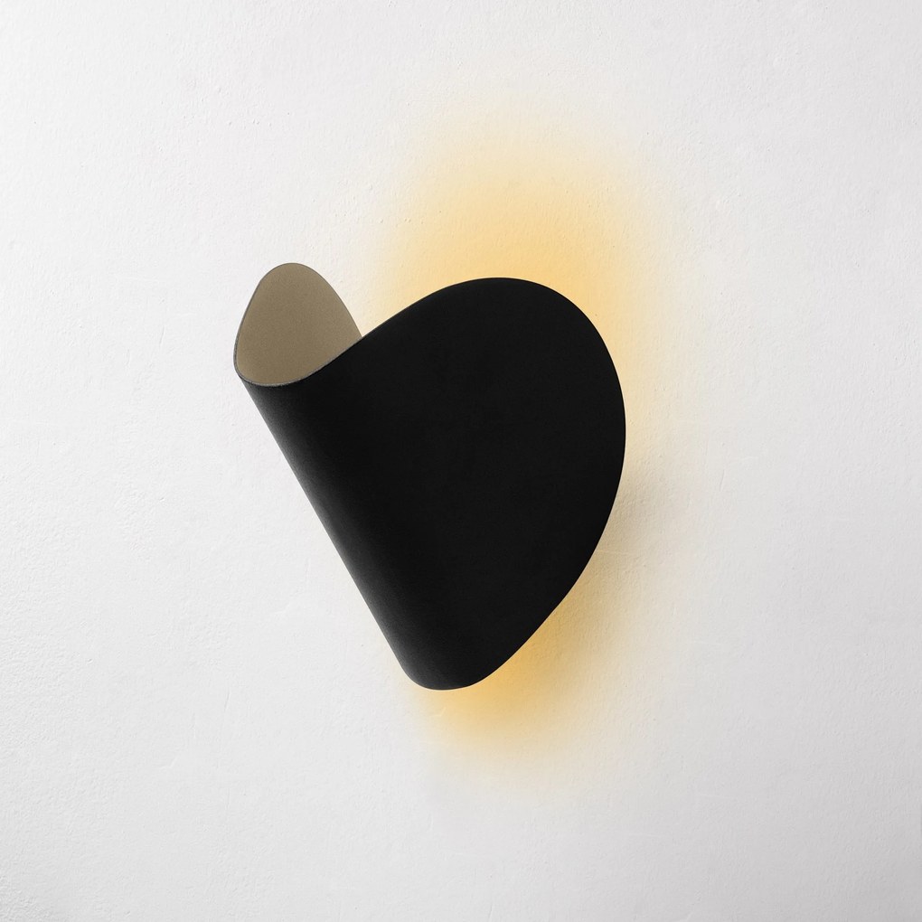 Candeeiro de Parede Heybe - Preto - 17x12x13 cm