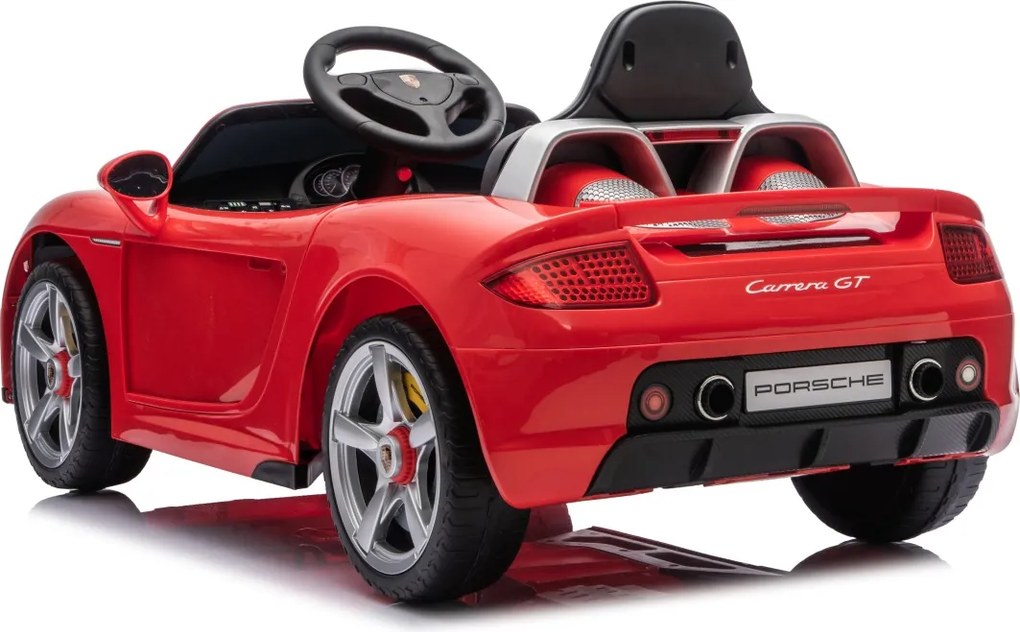 Carro elétrico para Crianças 12V de 2 a 5 anos Porsche 911 Carrera, Rodas de espuma EVA, Assento Couro ecológico e controlo remoto vermelho