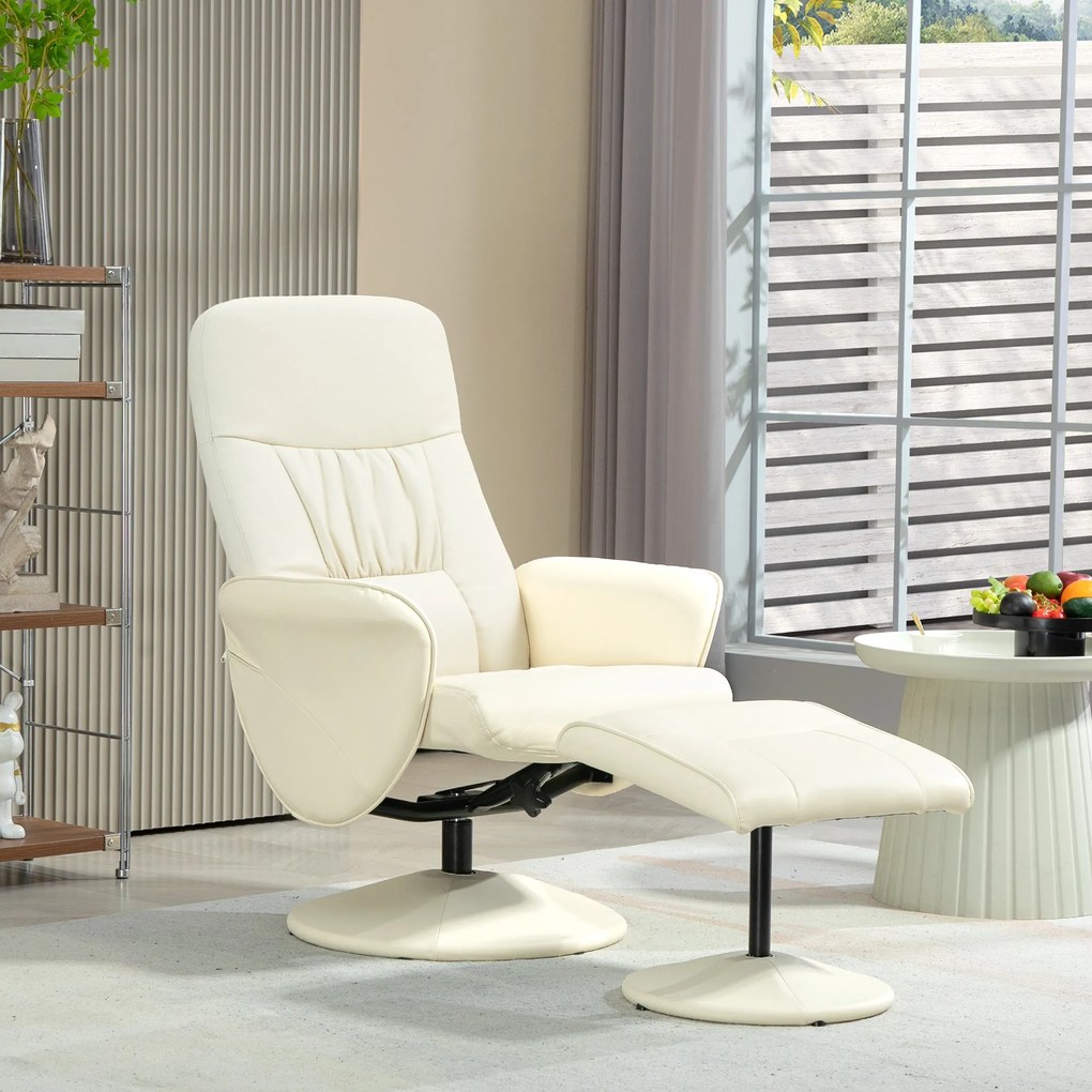 Poltrona Relax com Apoio para os Pés Estofada em PU Poltrona Relax Rec