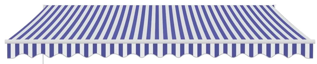 Toldo retrátil automático 4,5x3 m azul e branco