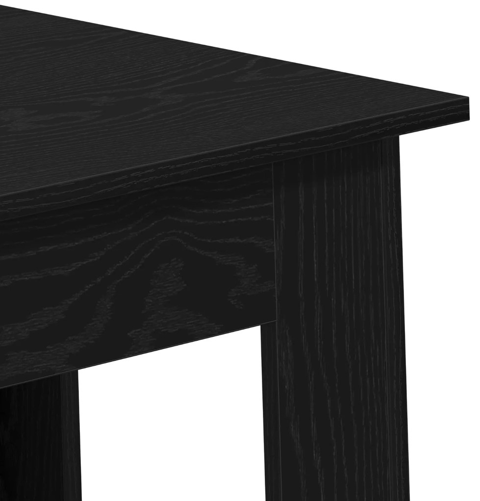 Mesa de Bar vidaXL com Prateleira - Carvalho Preto, 102x50x103.5 cm, F