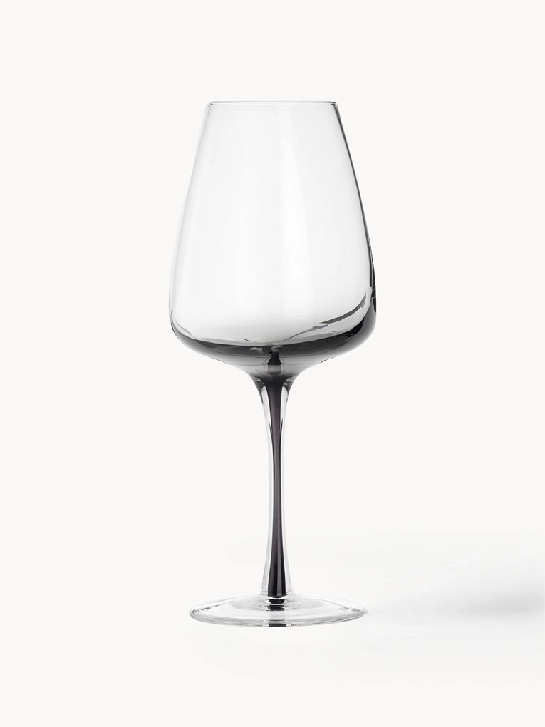 Copos de vinho artesanal com degradê de cor Smoke, conjunto de 4