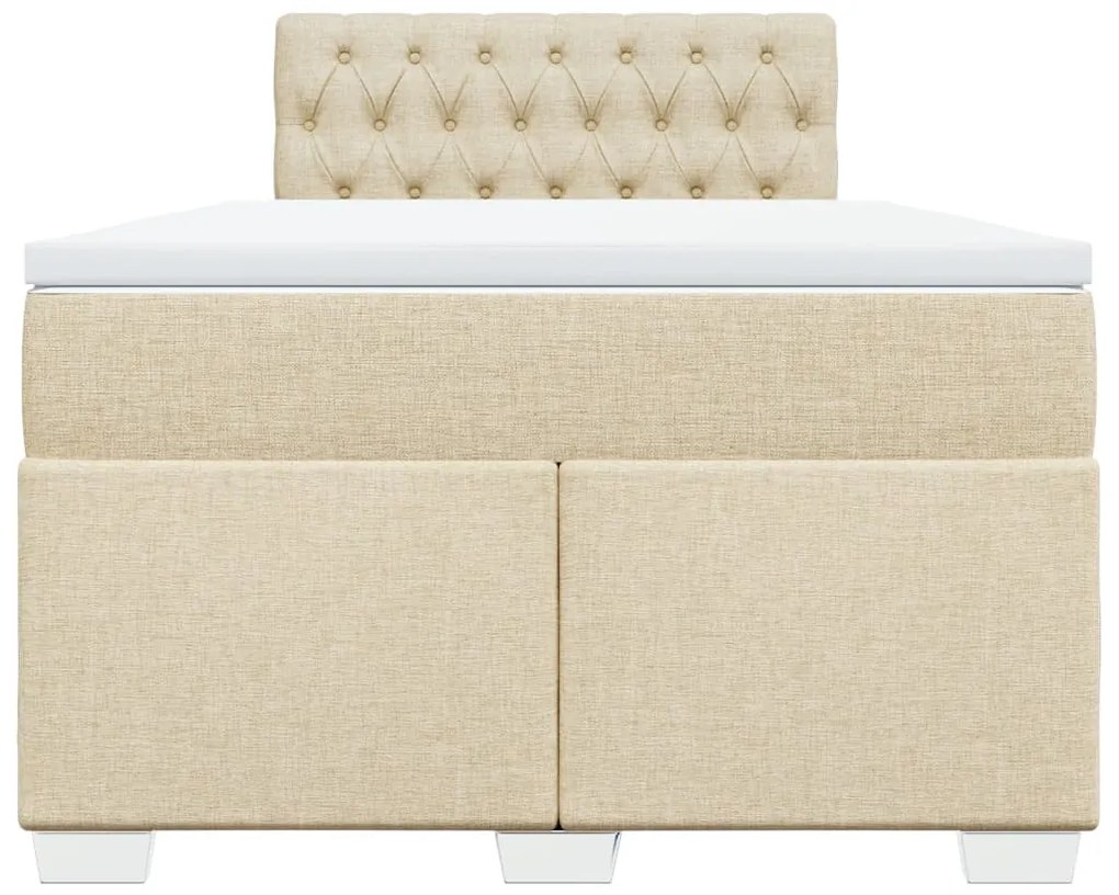 Cama com molas/colchão 120x200 cm tecido cor creme