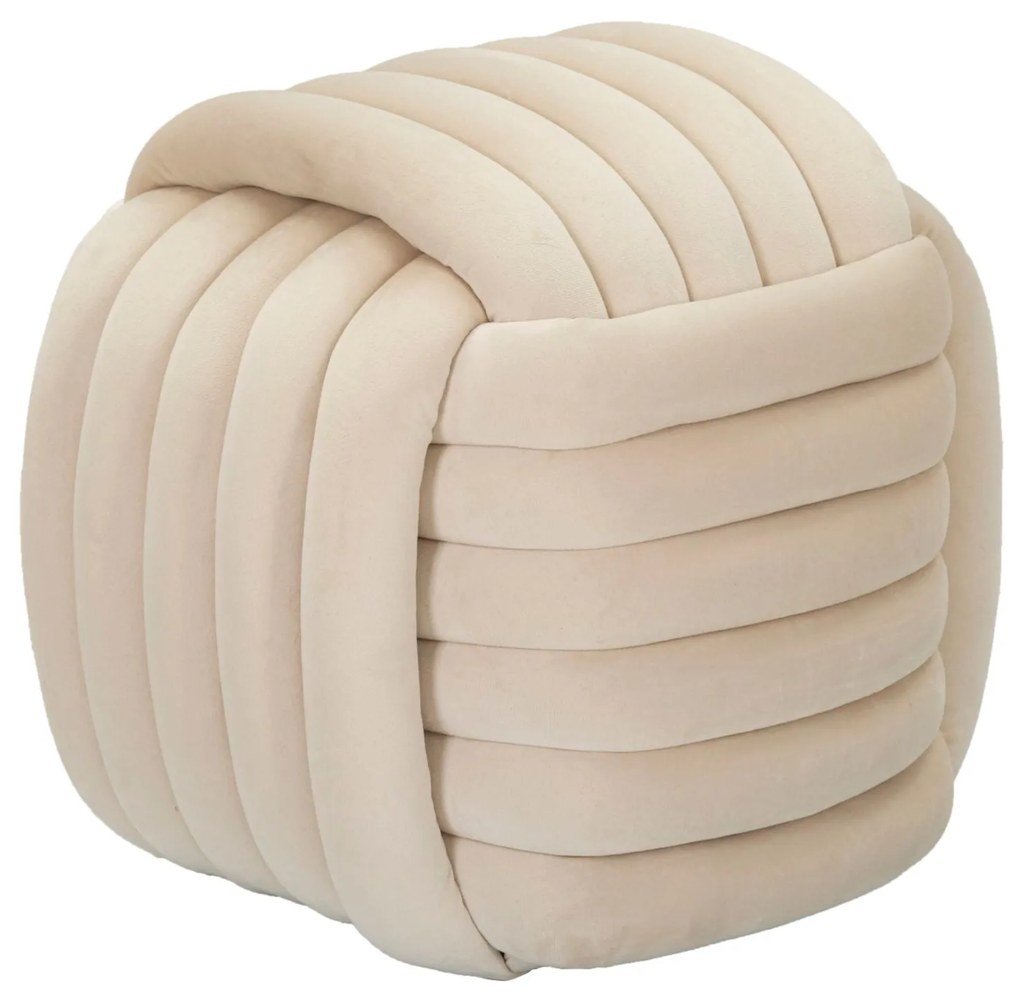 "Puff Softy Cream - Veludo Creme - 45 cm x 45 cm x 45 cm