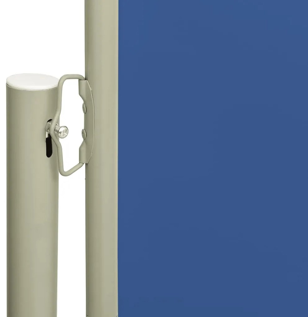 Toldo lateral retrátil para pátio 140x300 cm azul