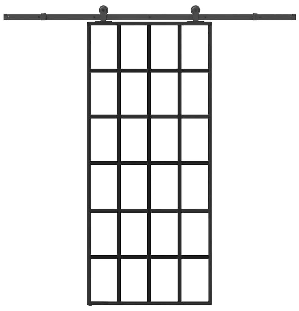 vidaXL Porta deslizante c/ conj. ferragens 90x205cm vidro ESG/alumínio