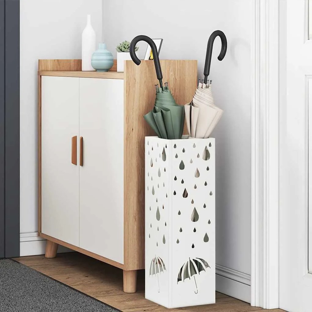 Suporte para Guarda-Chuva Branco Metal Padrão