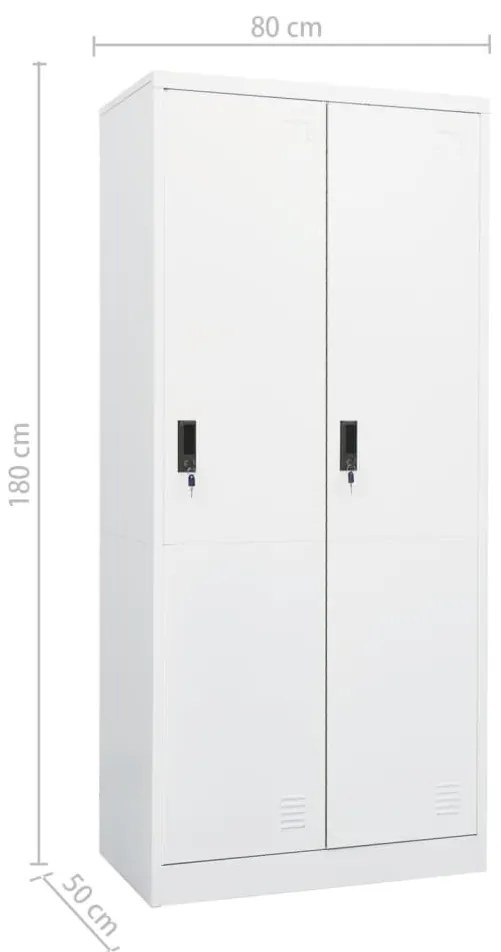 Roupeiro 80x50x180 cm aço branco