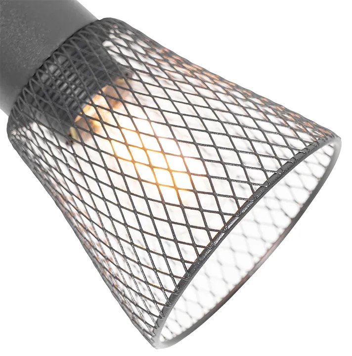 Foco industrial preto com madeira 2 luzes - Kristina