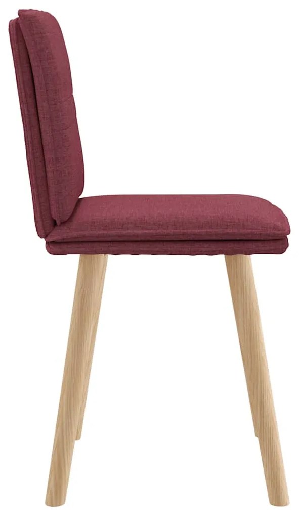 Cadeiras de jantar 2 pcs tecido vermelho tinto