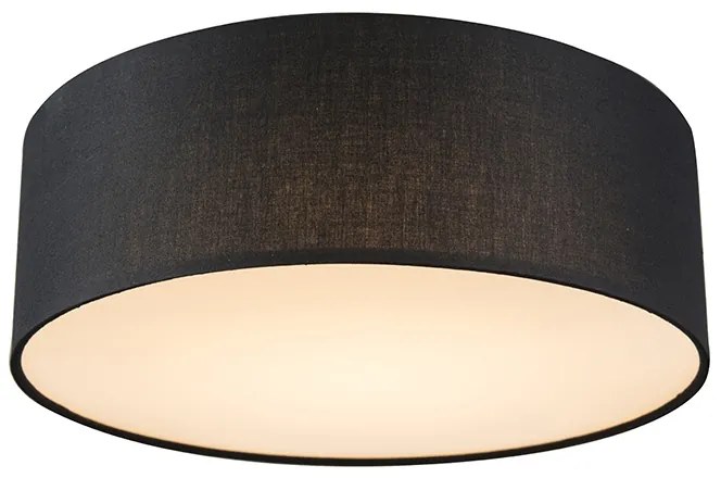 Candeeiro de teto preto 30 cm c/ LED - Drum LED Moderno