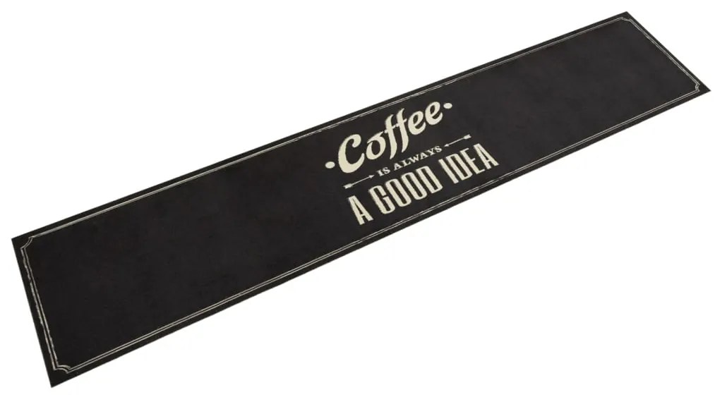 Tapete de cozinha lavável 60x300 cm veludo texto café