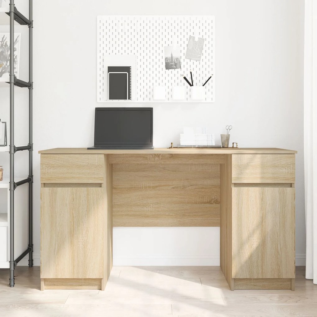 Mesa vidaXL Carvalho Sonoma 140x49x76 cm Madeira de engenharia