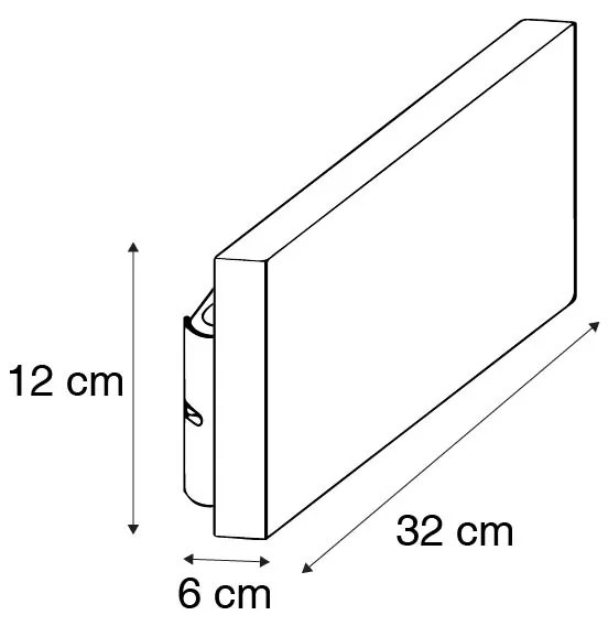 Candeeiro de parede rústico em madeira 32 cm com LED 6 luzes - Ajdin Moderno