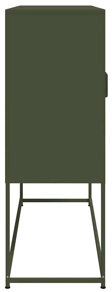 Aparador alto 100,5x39x107 cm aço verde azeitona