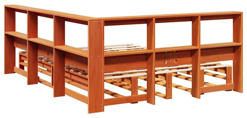 Cama com estante sem colchão 150x200 cm pinho maciço