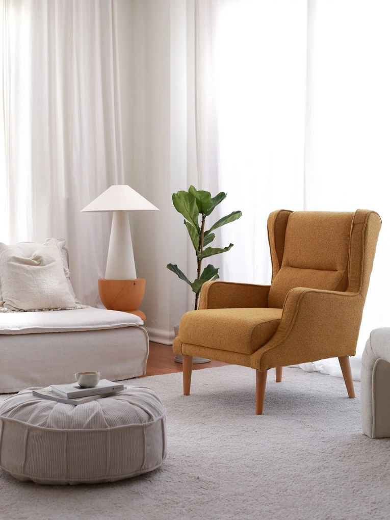 Cadeira Wing Klam – Mostarda – 78x94x70 cm