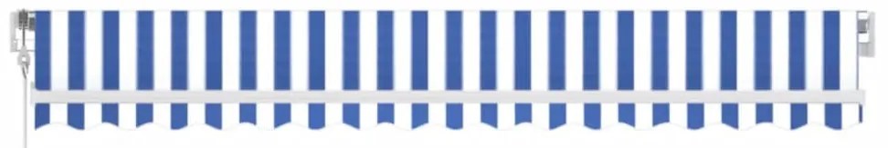 Toldo automático c/ LED e sensor de vento 450x350cm azul/branco