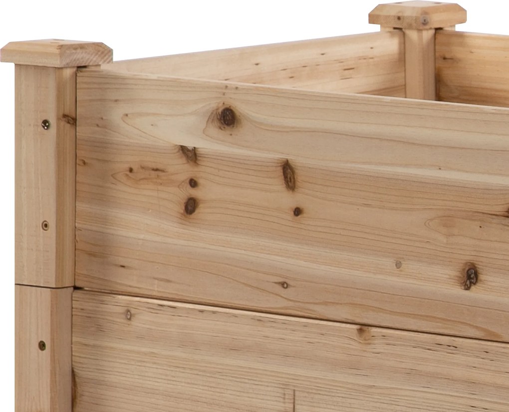 Caixa de Plantação de Madeira Caixa de Plantio de Jardim com 3 Níveis Desenho de Escada para Cultivos 120x120x56 cm Madeira