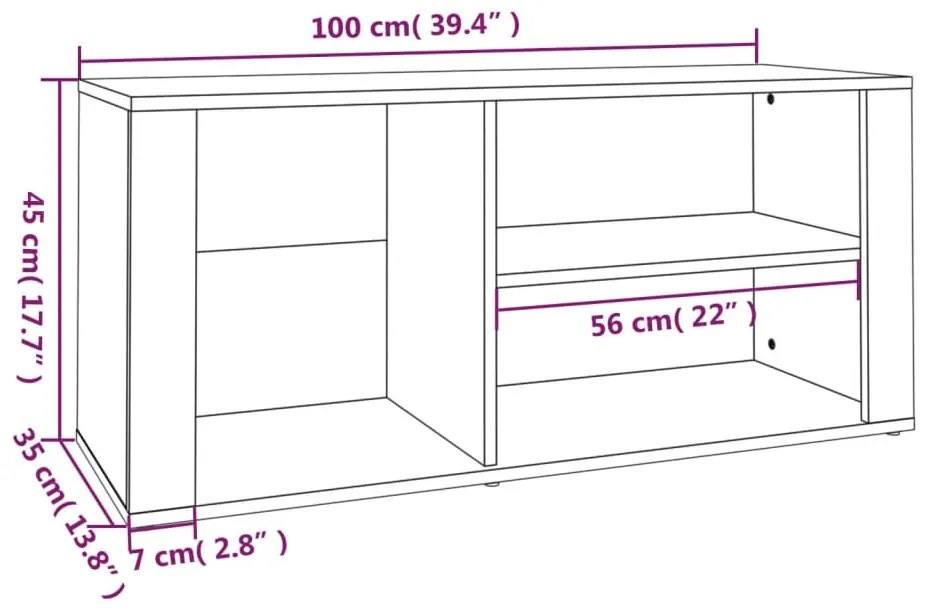 Sapateira Loures - Com 3 Compartimentos - Cor Castanho - 100x35x45 cm