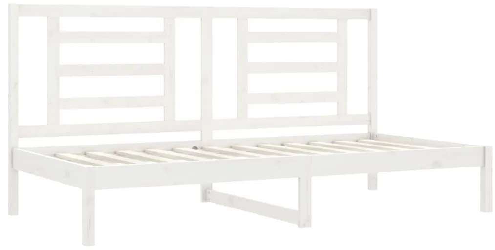 Sofá-cama sem colchão 80x200 cm madeira de pinho maciça branco
