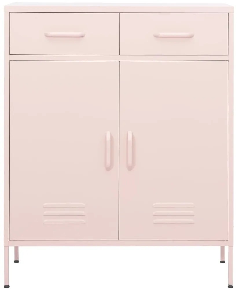Armário de arrumação aço 80x35x101,5 cm rosa