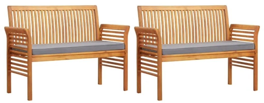 5 pcs conjunto de jantar exterior c/ almofadões acácia maciça