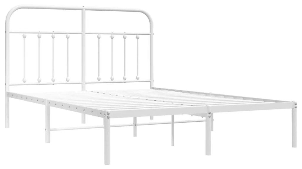 Estrutura de cama com cabeceira 140x190 cm metal branco