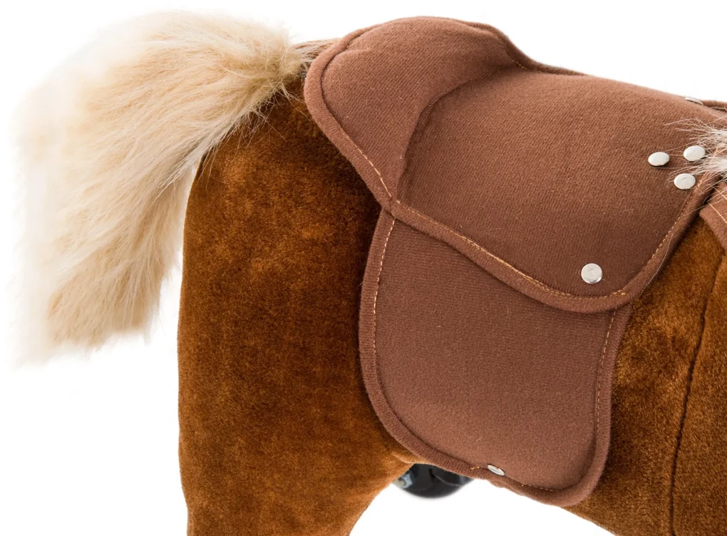 vidaXL Cavalo de montar em peluche castanho escuro XXL