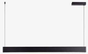 Lâmpada De Teto Suspensa Linear Led 120 Cm Com Luz Indireta Em Alumínio Maulenis Preto - Sklum