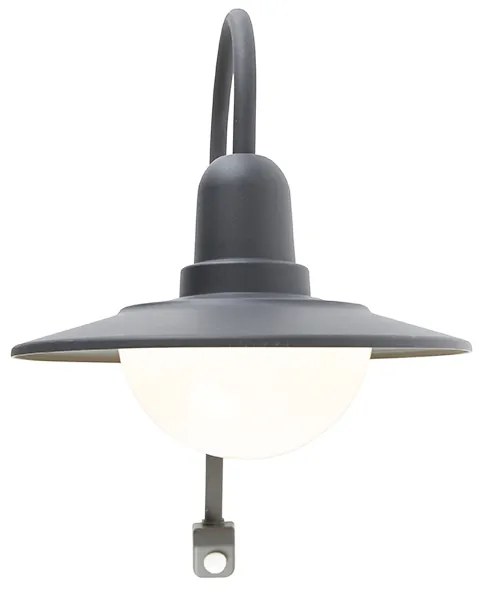 Candeeiro de parede exterior moderno cinzento escuro IP44 sensor de movimento - Herman Moderno