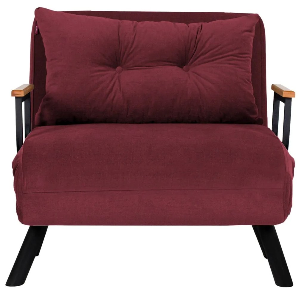 Sofá-Cama de 1 Lugar Sando – Bordeaux – 175x60 cm