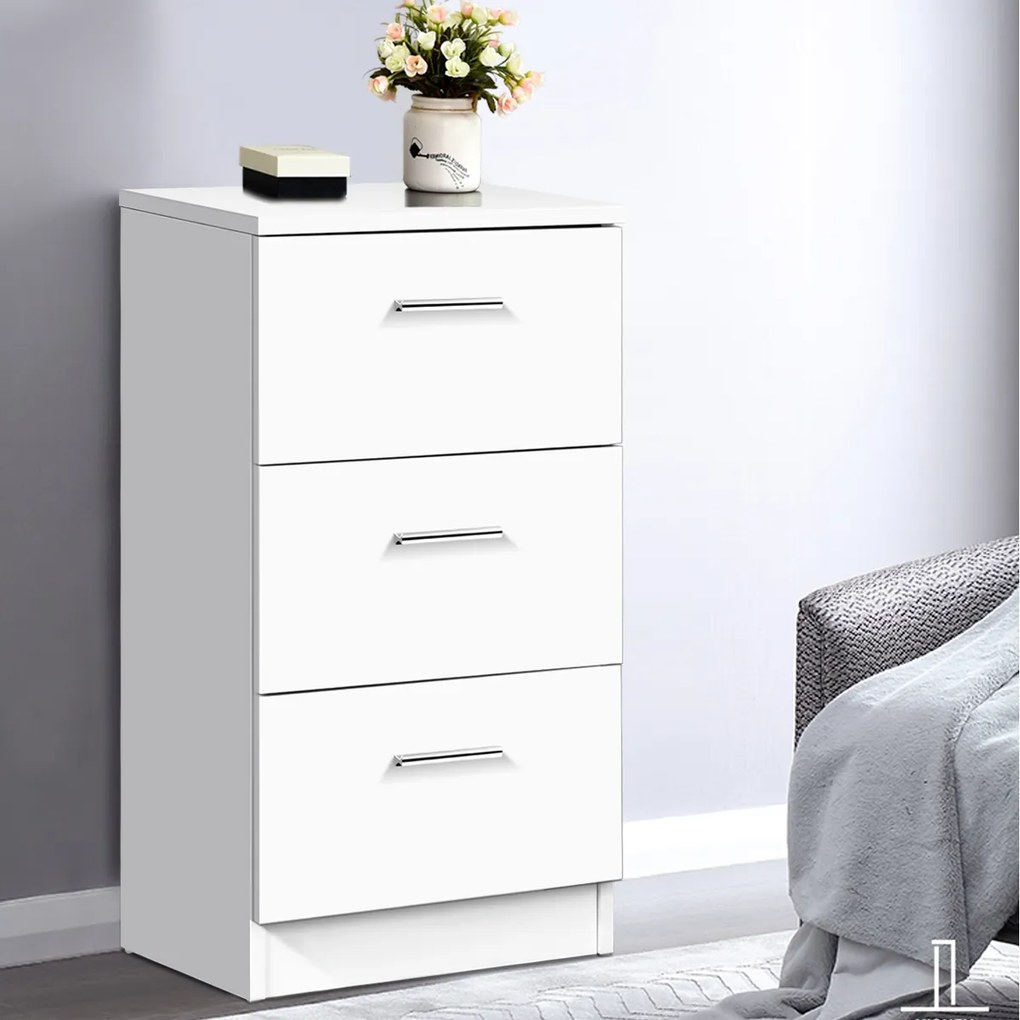 Mesa de cabeceira/mesa lateral retrô multiuso com 2 gavetas - preta