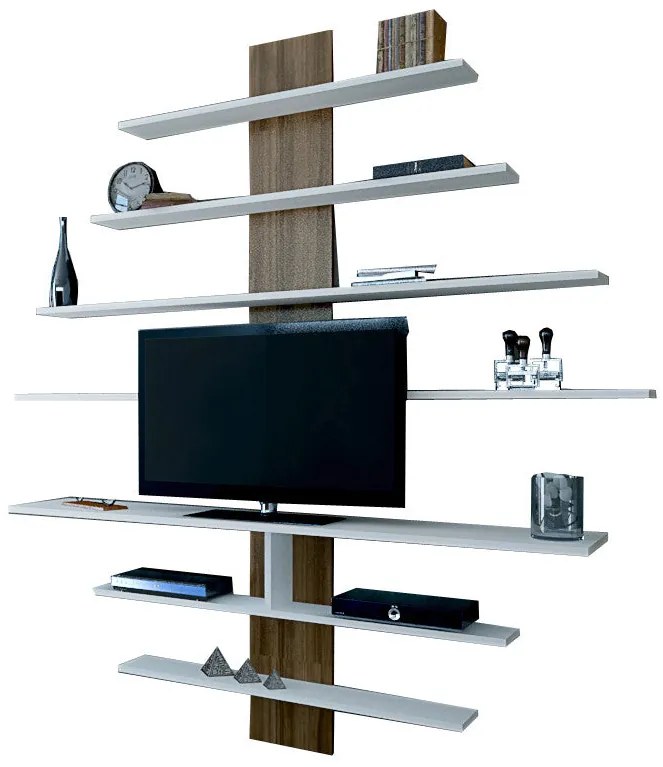 Unidade TV Zebra – Branco/Nogueira – 160x160x30 cm