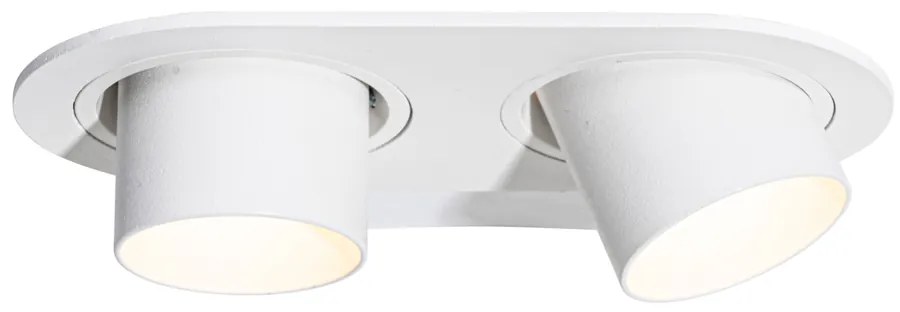 Conjunto de 6 focos embutidos brancos GU10 35mm inclináveis 2-luzes - Installa Moderno