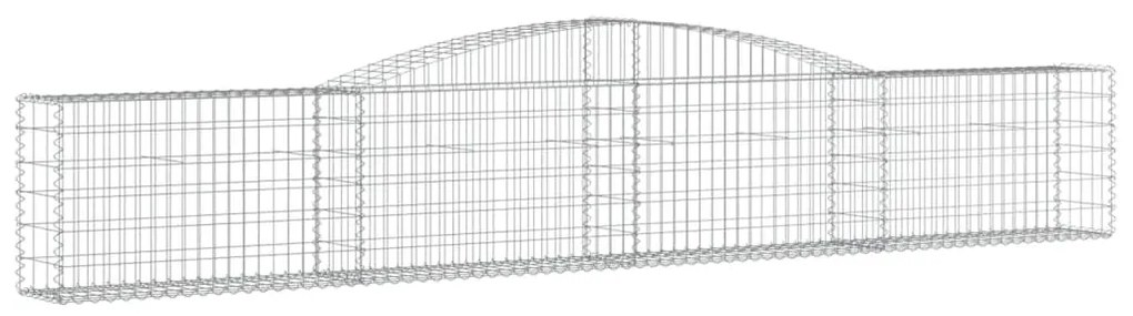 Cestos gabião arqueados 6 pcs 400x30x60/80 cm ferro galvanizado