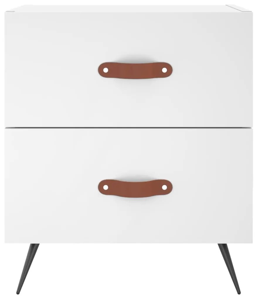 Mesas de cabeceira 2 pcs 40x35x47,5 cm deriv. de madeira branco