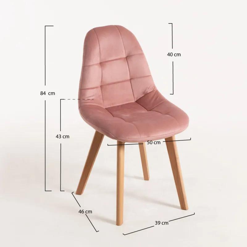 Cadeira Kelen Veludo - Rosa